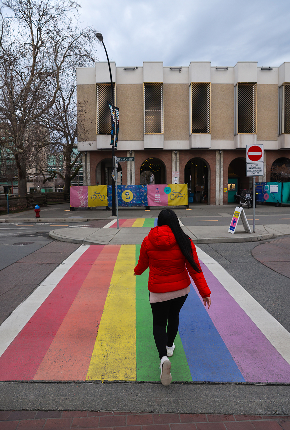 Rainbow crosswalk, Victoria, British Columbia Canada